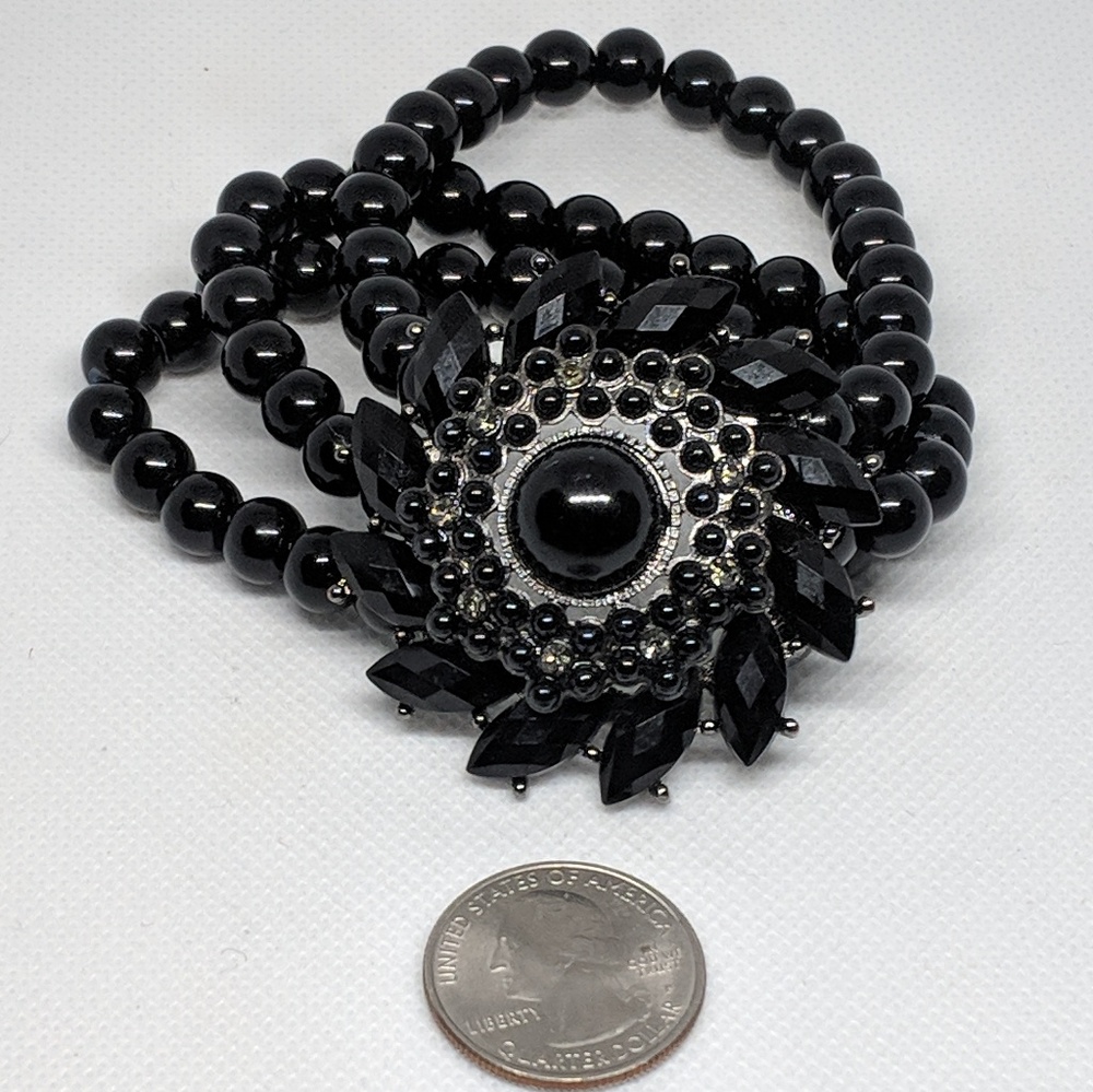 Black Stretch Statement Bracelet - image 4